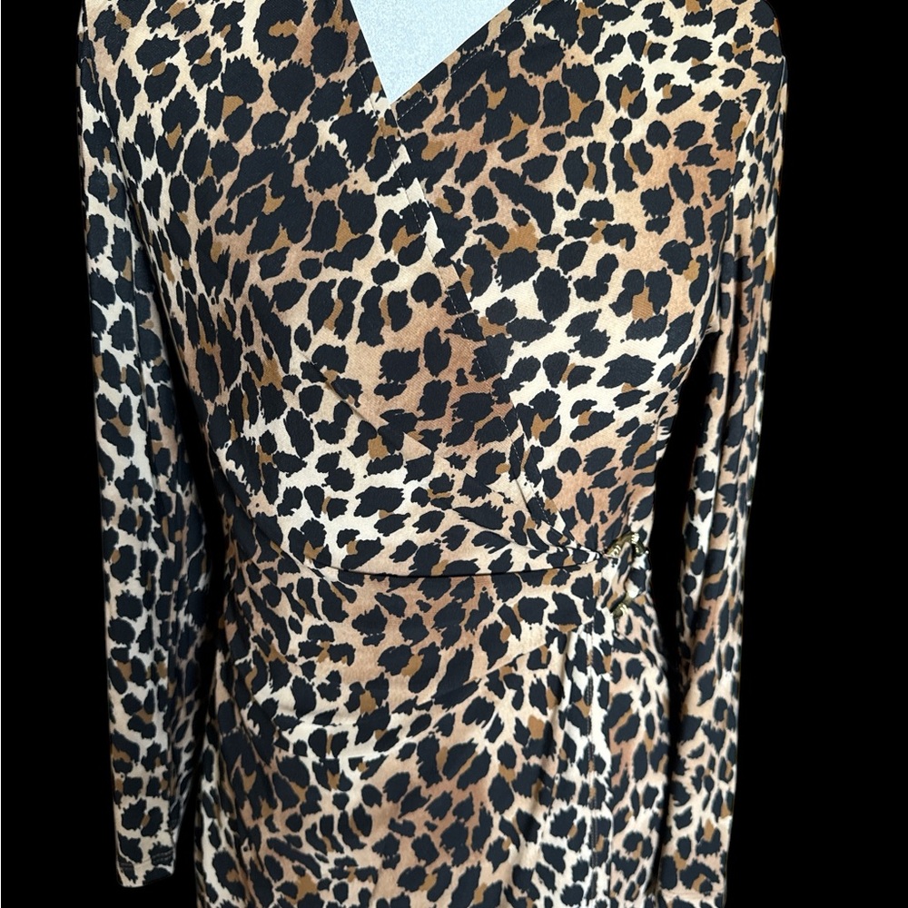NWT Anne Klein Animal‎ Print Faux Wrap Stretch Dress - Picture 5 of 9
